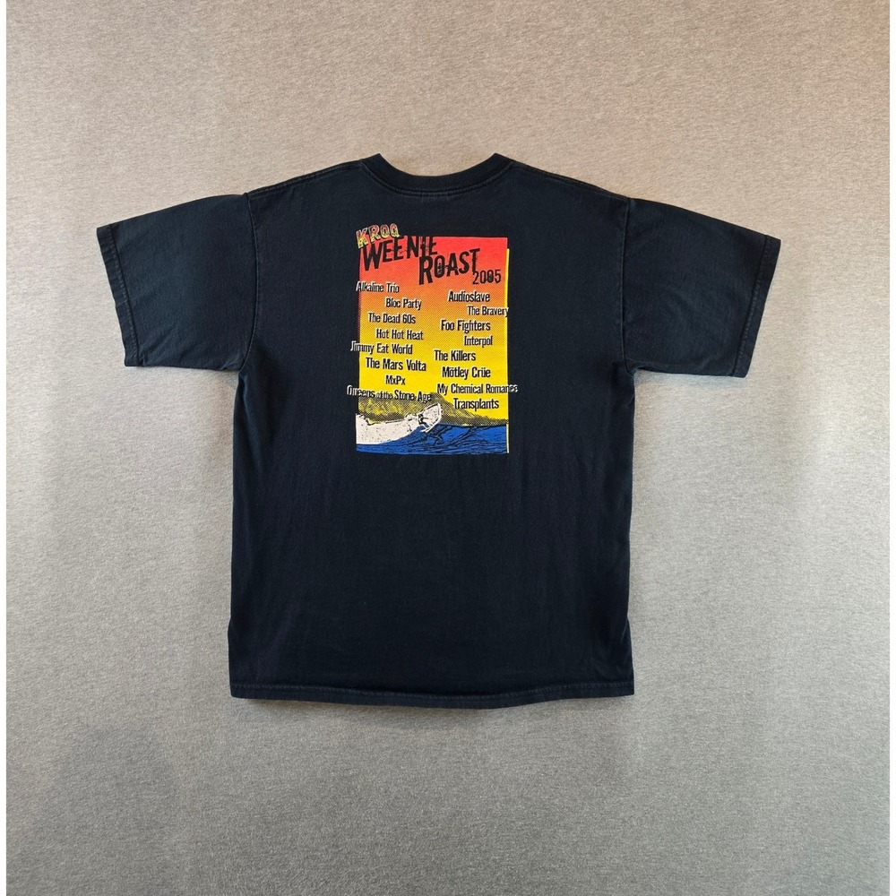 Vintage KROQ Weenie Roast T-Shirt Mens L Black Foo Fighters Audioslave 2005 Y2K